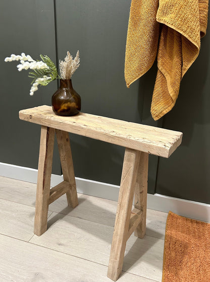 Handcrafted Rustic Skinny Bench, Weathered Noodle Bench, Entryway Decor, 24 inches