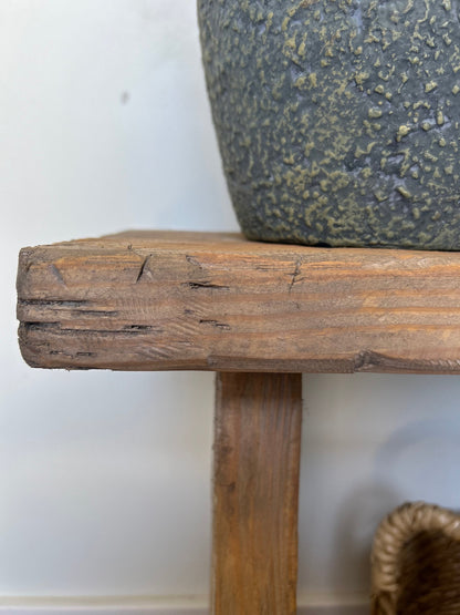 Handcrafted Primitive Wood Bench, Rustic Weathered Noodle Bench (30x20x7.25)