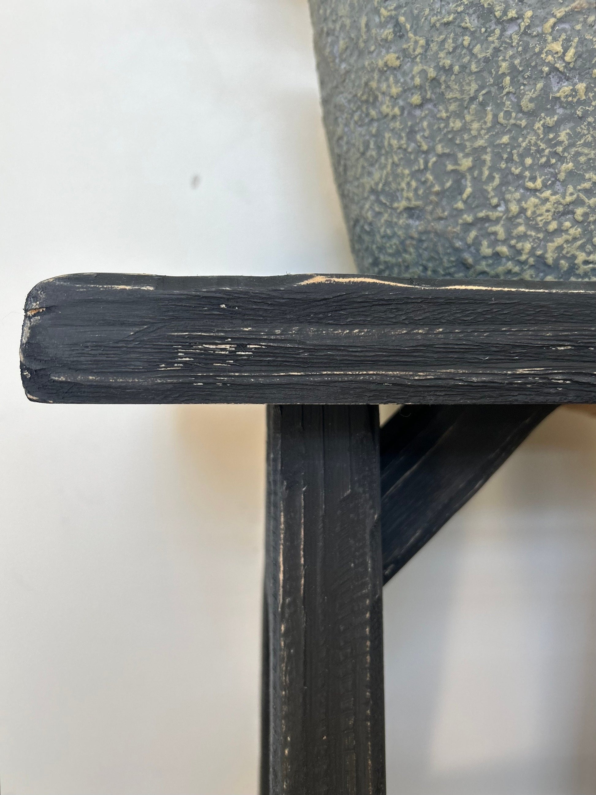 Handcrafted Weathered Wood Bench, Primitive Antique Style, 30x20x7.25