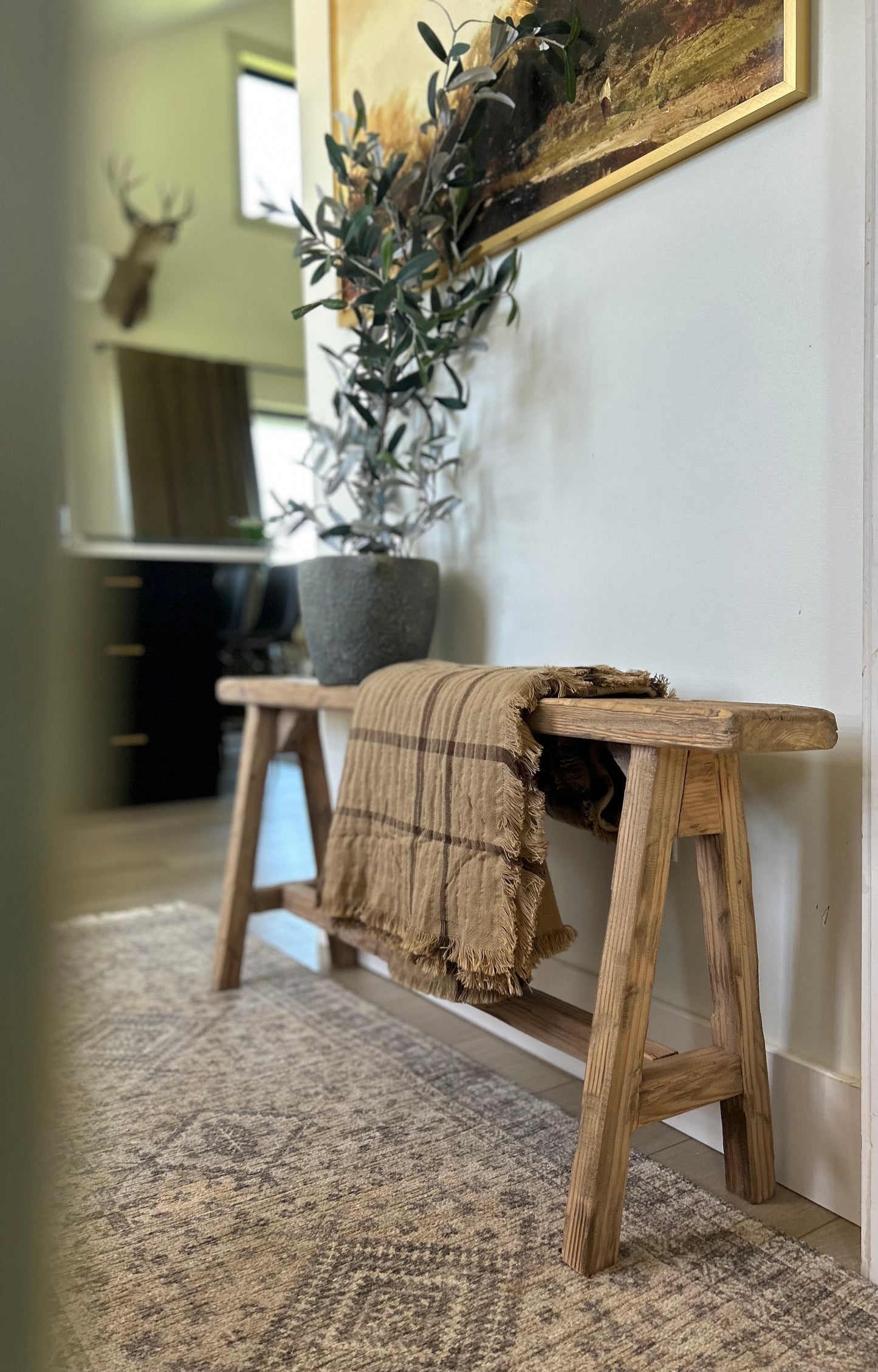 Narrow Entryway Bench, Skinny Wooden Bench, Rustic Farmhouse Bench, Behind Couch Bench, End of Bed Bench, Small Space Furniture, Handmade