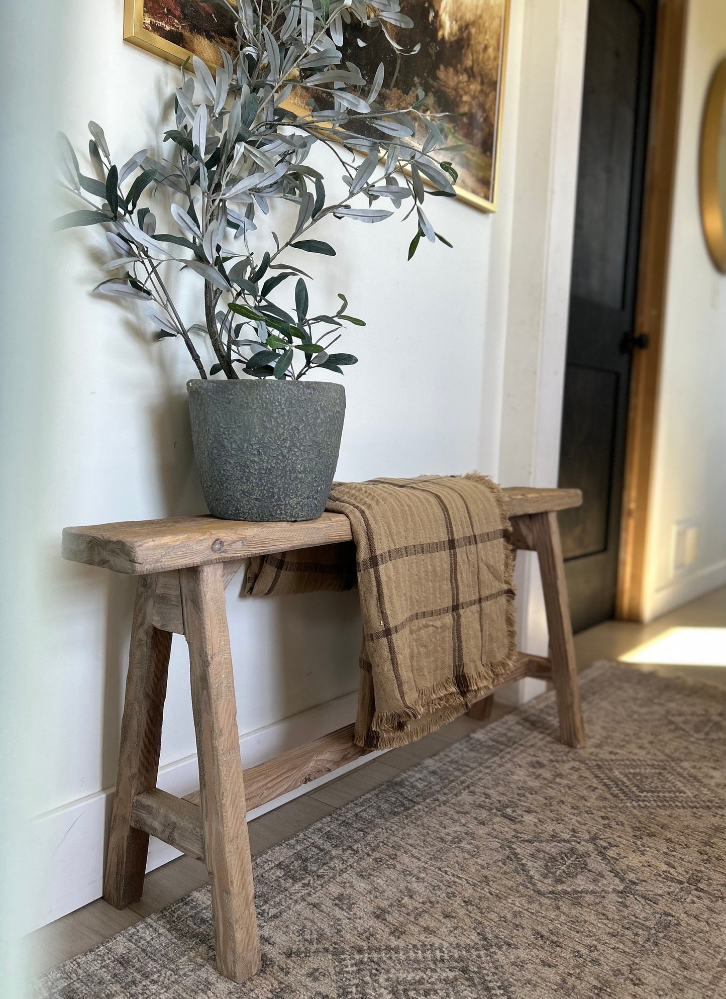 Narrow Entryway Bench, Skinny Wooden Bench, Rustic Farmhouse Bench, Behind Couch Bench, End of Bed Bench, Small Space Furniture