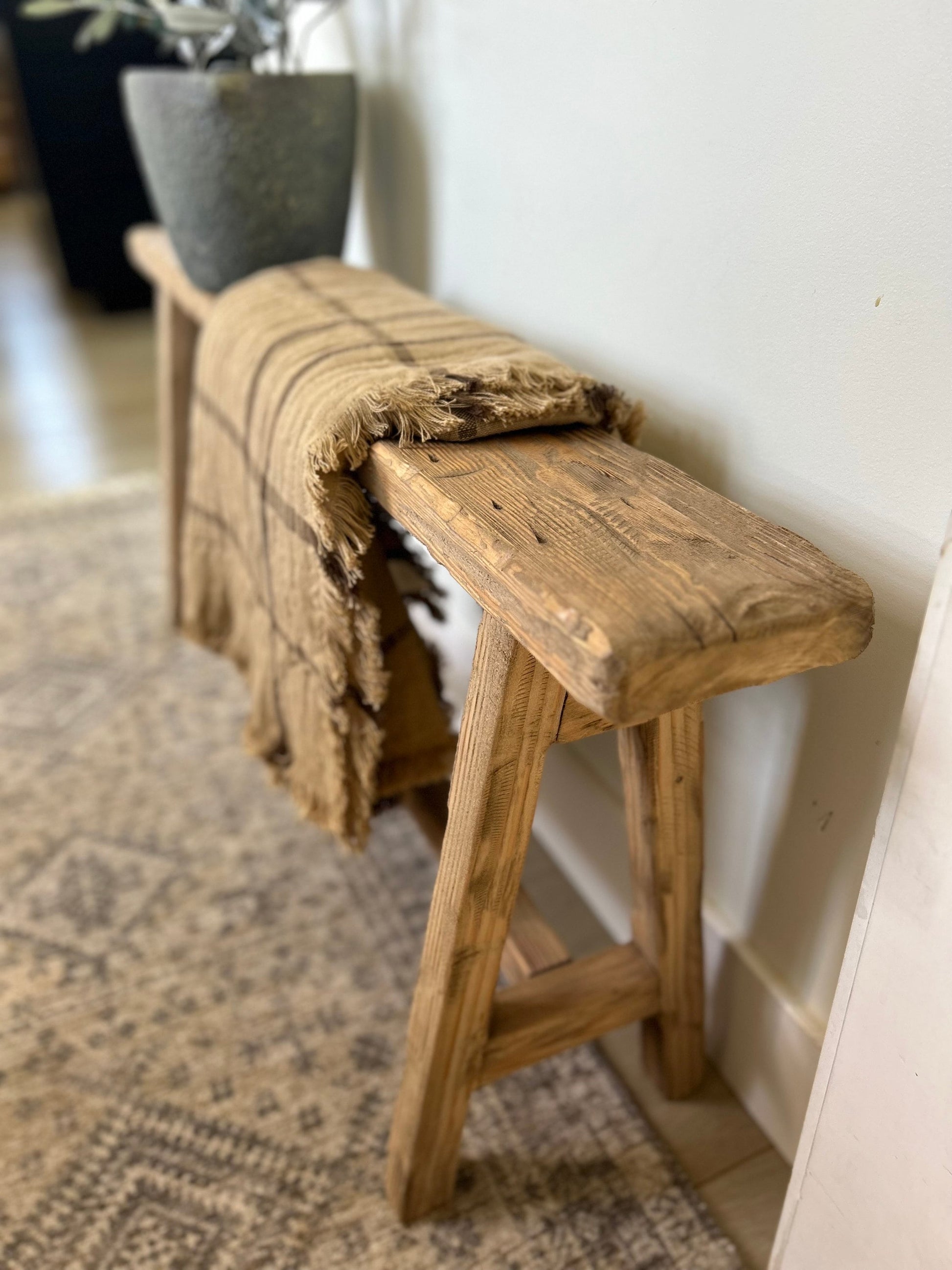 Narrow Entryway Bench, Skinny Wooden Bench, Rustic Farmhouse Bench, Behind Couch Bench, End of Bed Bench, Small Space Furniture, Handmade