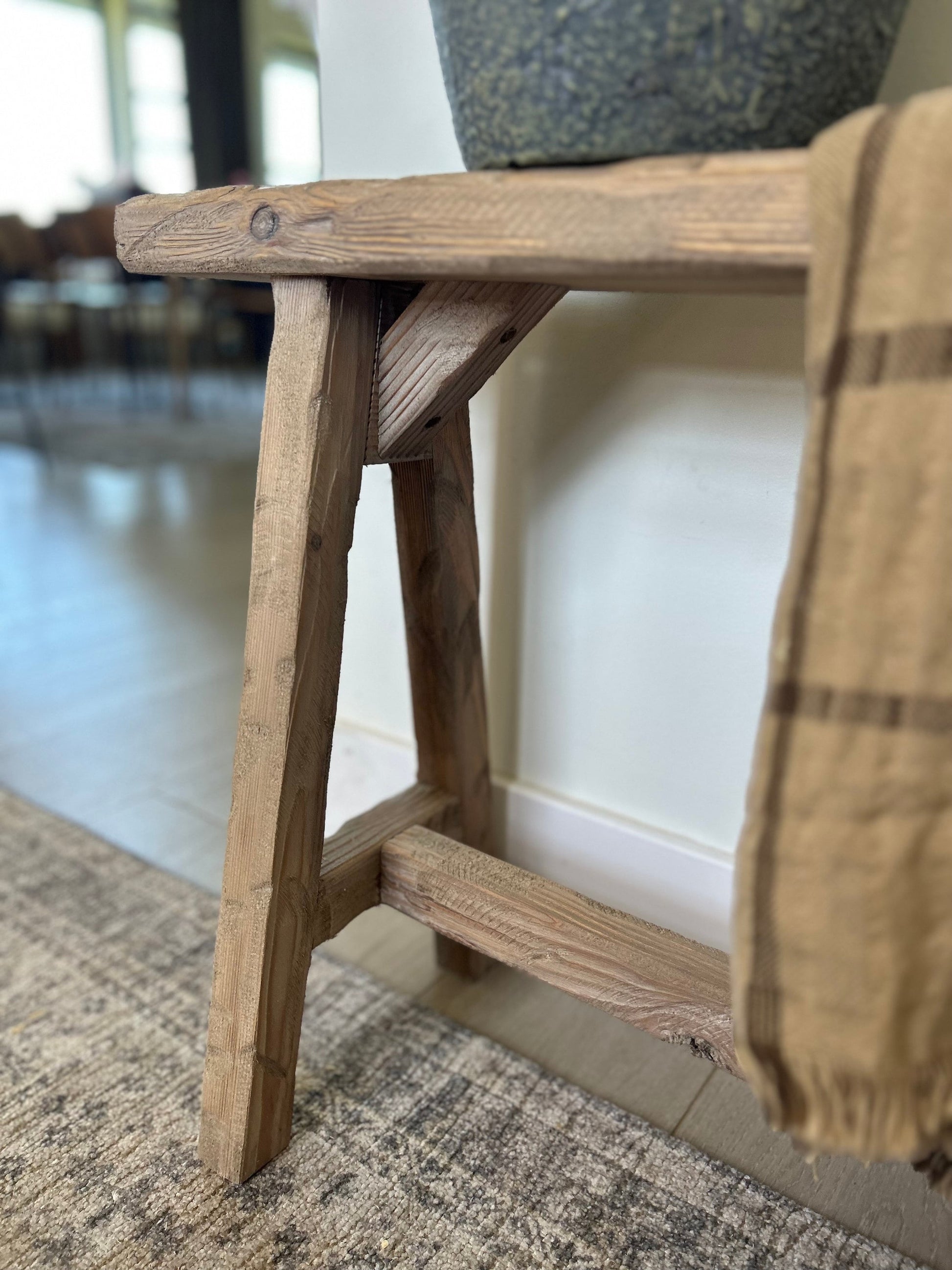 Narrow Entryway Bench, Skinny Wooden Bench, Rustic Farmhouse Bench, Behind Couch Bench, End of Bed Bench, Small Space Furniture, Handmade