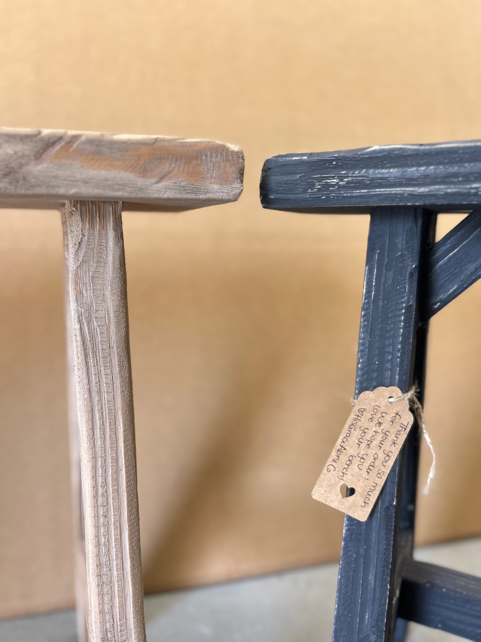 Handcrafted Primitive Wood Bench, Rustic Weathered Noodle Bench (30x20x7.25)
