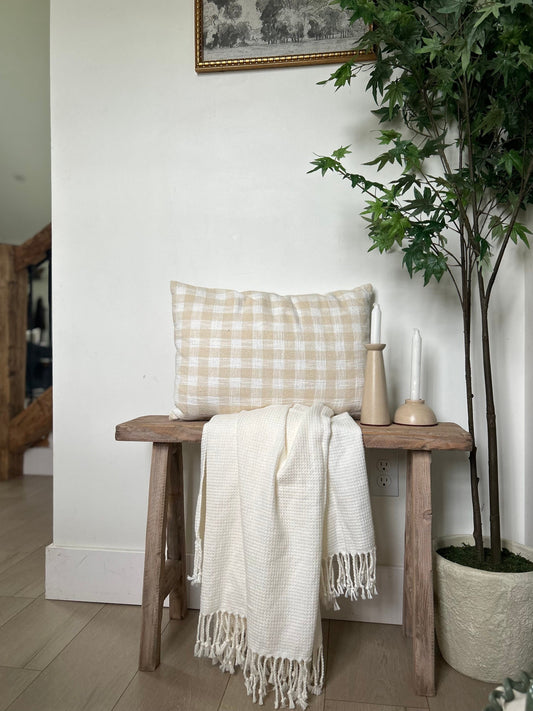 Handcrafted Weathered Wood Skinny Bench, Primitive Rustic Decor (30x20x7.25)