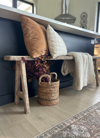 Handcrafted Weathered Wood Skinny Bench, Rustic Primitive Antique Style, 60 inches