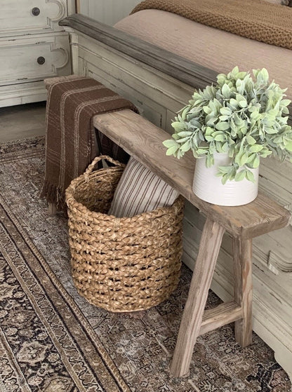 Handcrafted Weathered Wood Skinny Bench, Rustic Primitive Noodle Bench, 46 inches