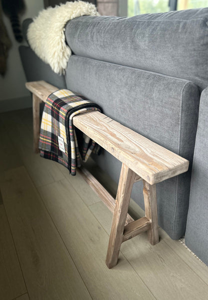 Handcrafted Weathered Wood Skinny Bench, Rustic Primitive Decor (55x20x5.5)