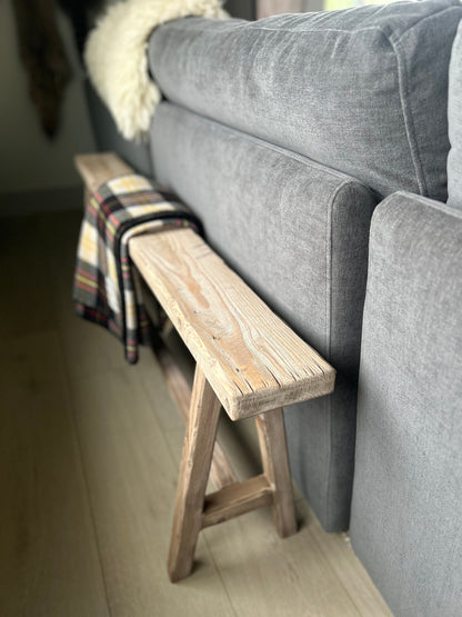 Handcrafted Weathered Wood Skinny Bench, Rustic Primitive Decor (55x20x5.5)
