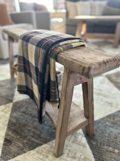 Handcrafted Primitive Skinny Bench, Shoe Storage, Weathered Wood