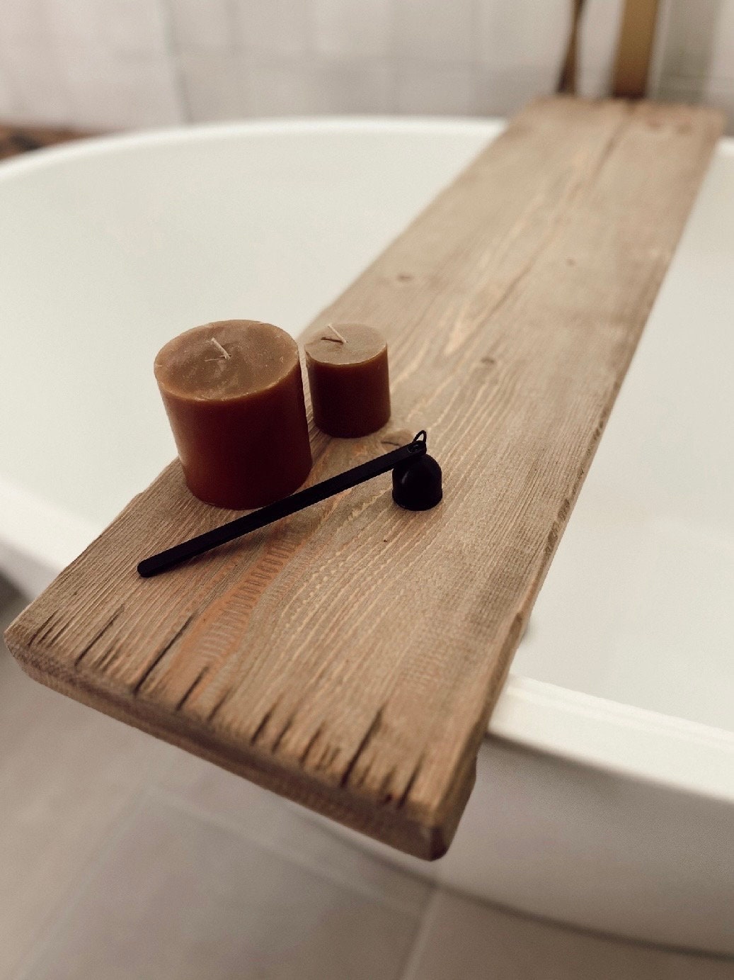 Rustic, Vintage inspired, Handmade Bathtub Caddy, Distressed wood caddy, Weathered wood bathtub shelf, Custom caddy