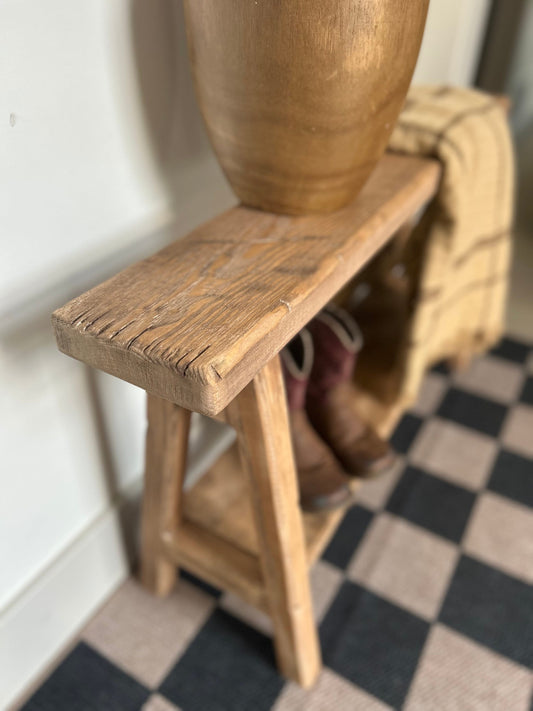 Rustic Skinny Bench with Shoe Storage | Primitive Farmhouse Entryway Bench | Handmade Wooden Noodle Bench | Bench with shelf underneath