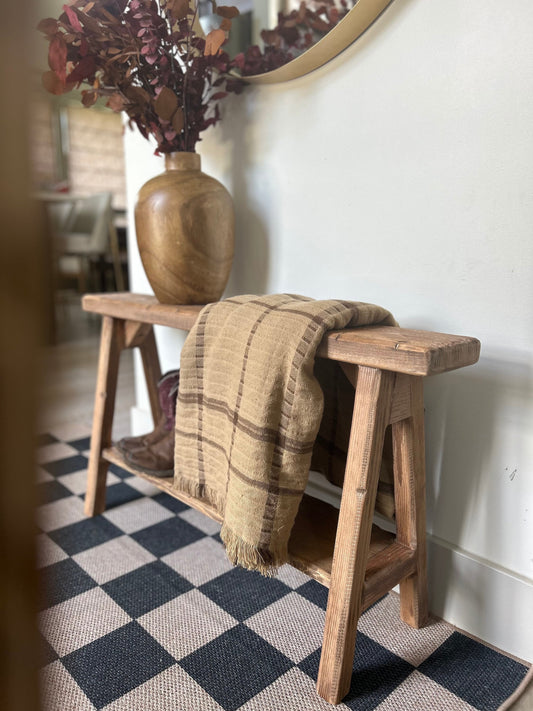 Entryway bench narrow, Small shoe rack bench, Farmhouse entry bench, Slim bench in bedroom, Distressed wood bench for mudroom, Shoe storage