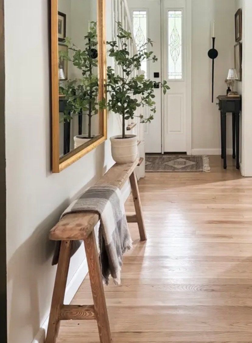 Narrow Entryway Bench, Skinny Wooden Bench, Rustic Farmhouse Bench, Behind Couch Bench, End of Bed Bench, Small Space Furniture, Handmade