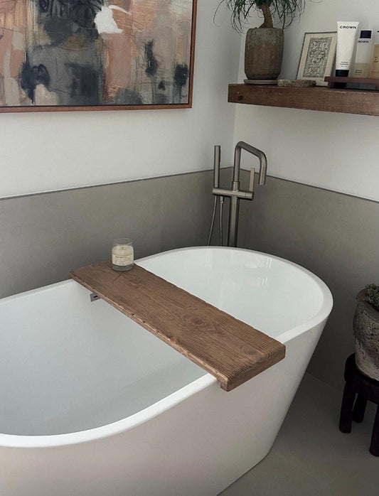 Handmade Bathtub Caddy, Distressed wood caddy, Weathered wood bathtub shelf, Custom bathtub tray, housewarming gift