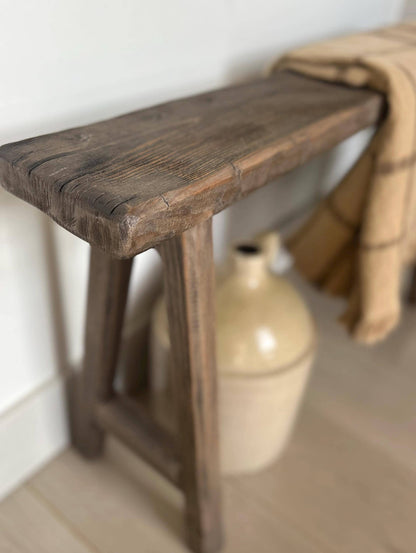 Skinny Bench for Entryway, Narrow Wood Bench, Rustic Farmhouse Bench, Thin Accent Bench, End of Bed Bench, Slim Bench for Hallway