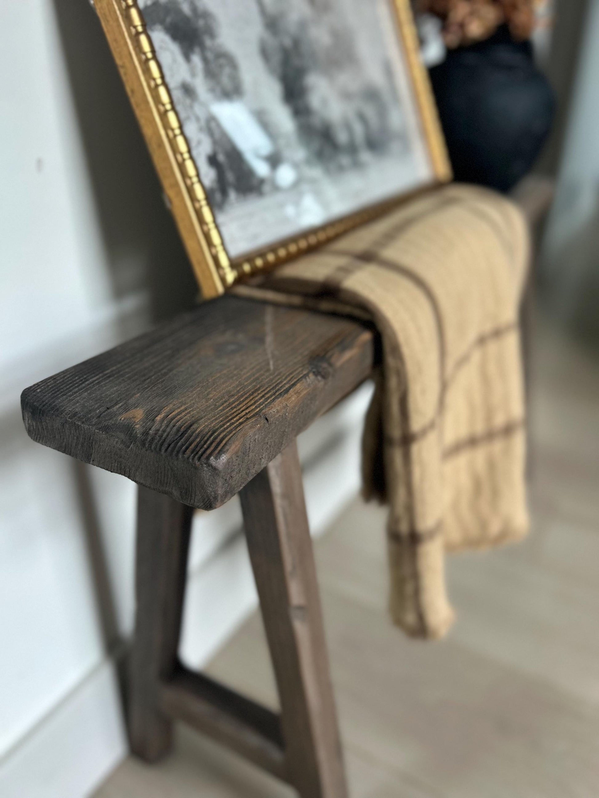 Handcrafted Rustic Wood Noodle Bench, Primitive Skinny Bench (36x20x5.5)