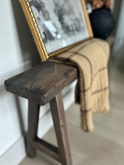 Handcrafted Rustic Wood Noodle Bench, Primitive Skinny Bench (36x20x5.5)