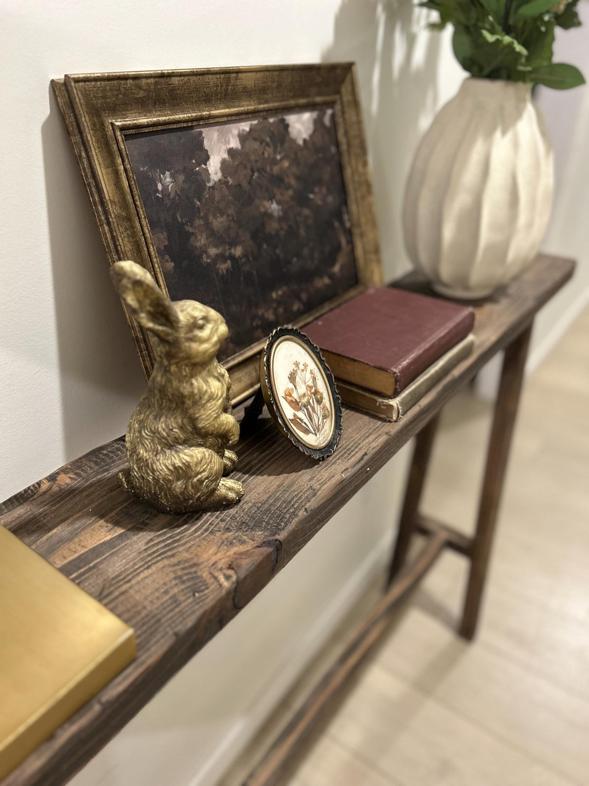 Narrow Console Table for Entryway, Skinny Sofa Table, Rustic Wooden Hallway Table, Small Space Farmhouse Furniture, Behind Couch Table