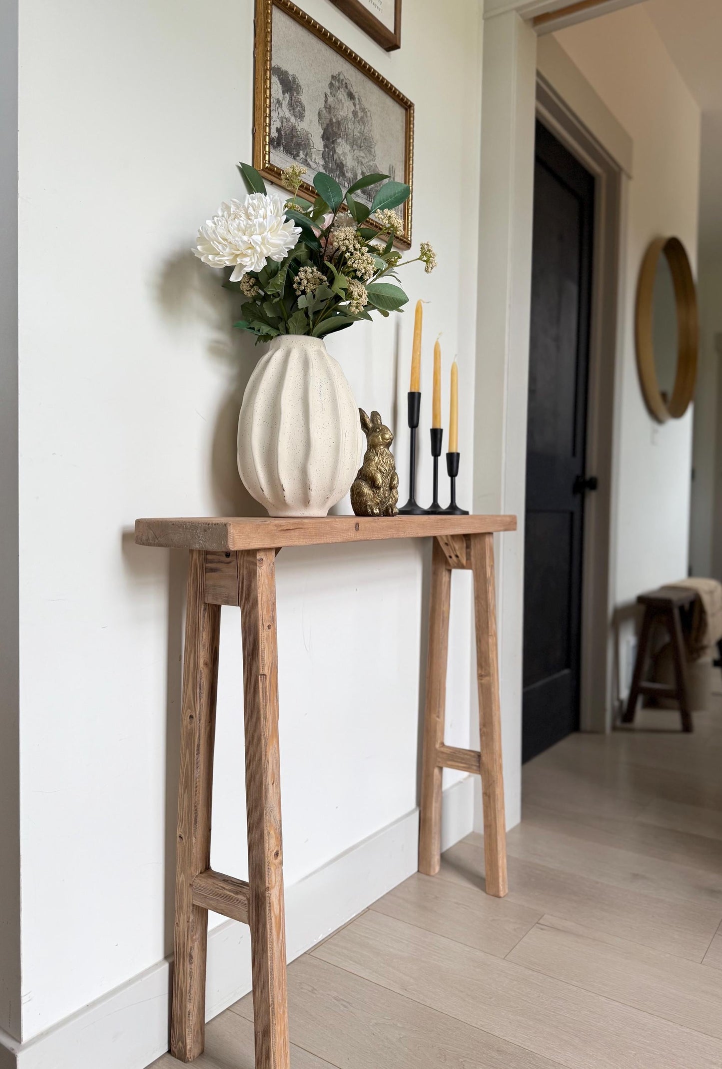 Narrow Console Table for Entryway, Skinny Sofa Table, Rustic Wooden Hallway Table, Small Space Farmhouse Furniture, Behind Couch Table