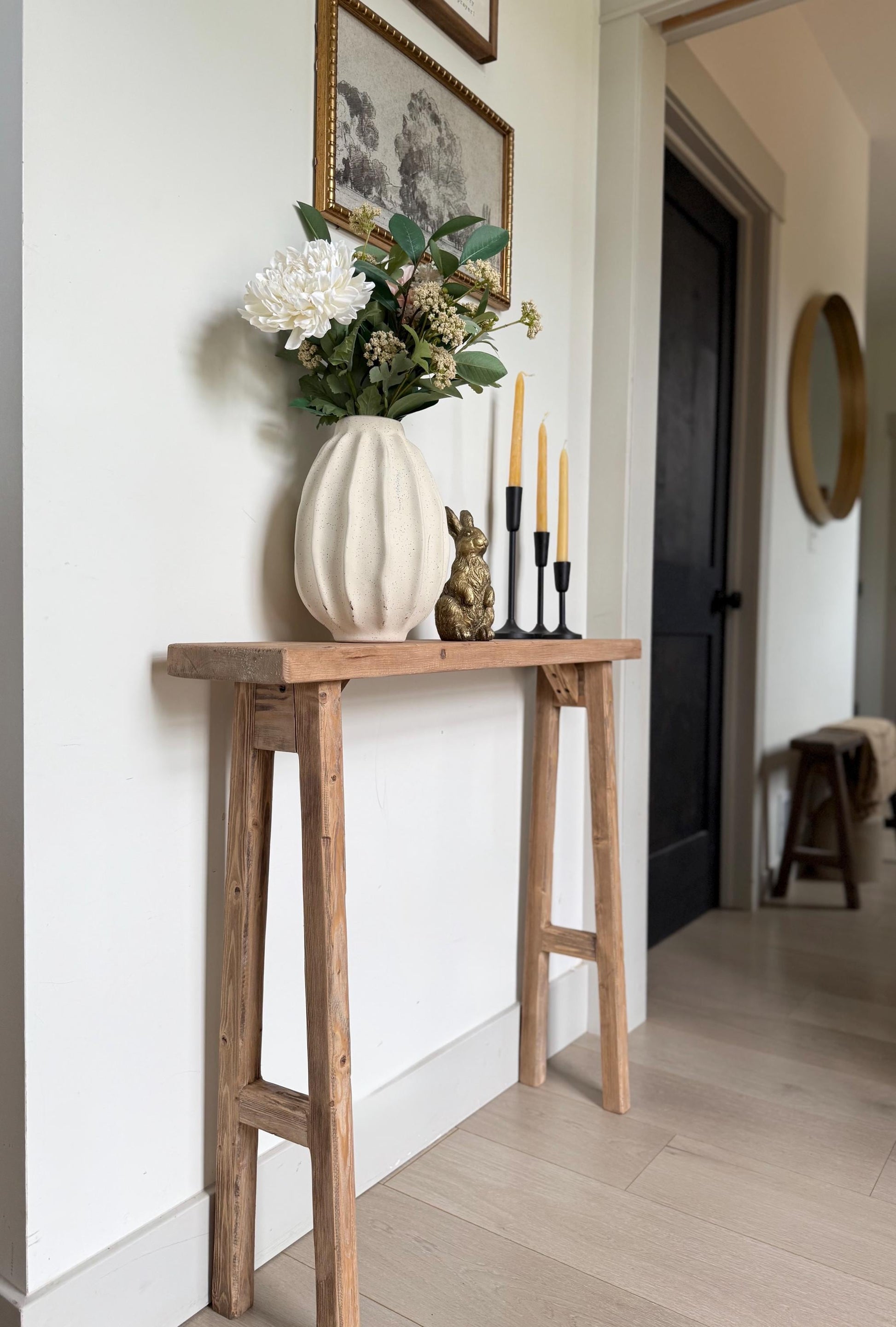 Narrow Console Table for Entryway, Skinny Sofa Table, Rustic Wooden Hallway Table, Small Space Farmhouse Furniture, Behind Couch Table