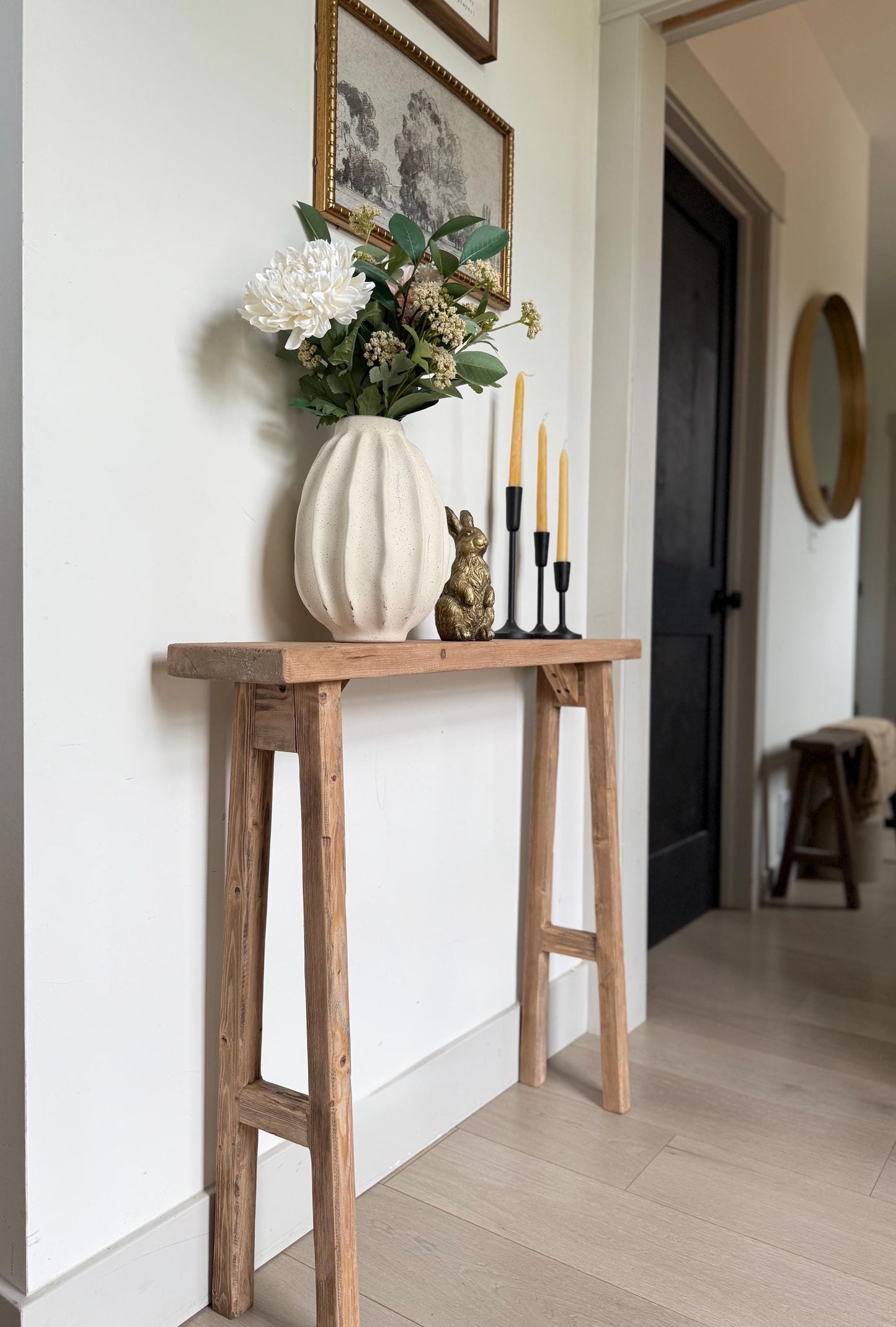Narrow Console Table for Entryway, Skinny Sofa Table, Rustic Wooden Hallway Table, Small Space Farmhouse Furniture, Behind Couch Table