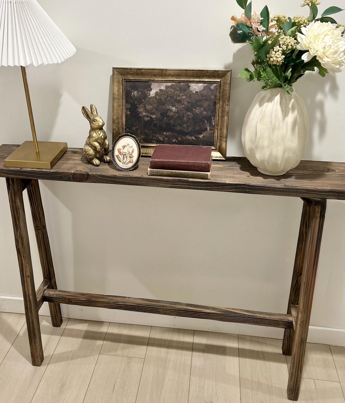 Narrow Console Table for Entryway, Skinny Sofa Table, Rustic Wooden Hallway Table, Small Space Farmhouse Furniture, Behind Couch Table