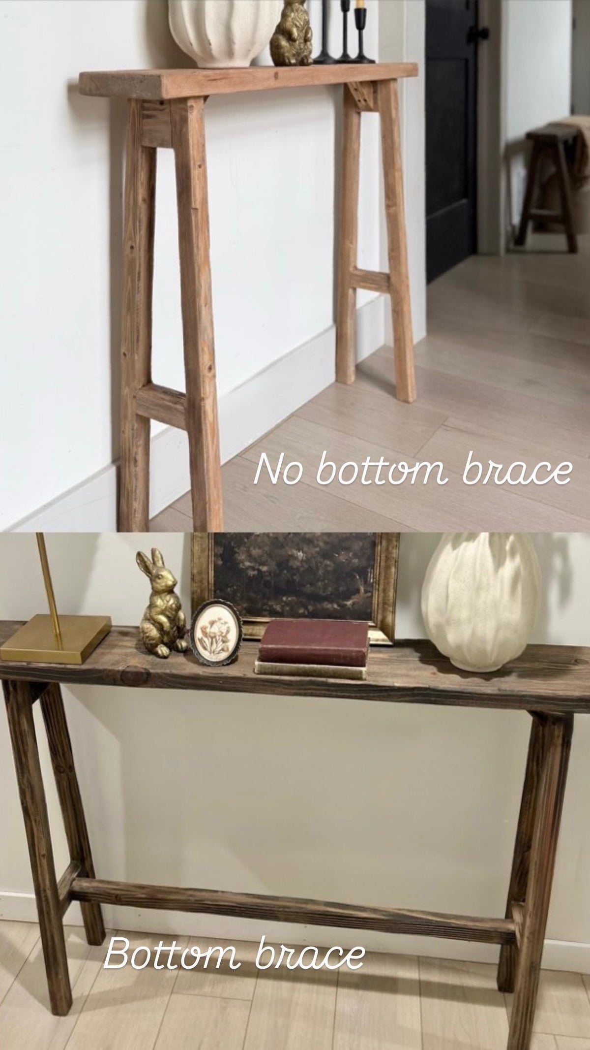Narrow Console Table for Entryway, Skinny Sofa Table, Rustic Wooden Hallway Table, Small Space Farmhouse Furniture, Behind Couch Table