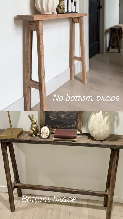 Narrow Console Table for Entryway, Skinny Sofa Table, Rustic Wooden Hallway Table, Small Space Farmhouse Furniture, Behind Couch Table