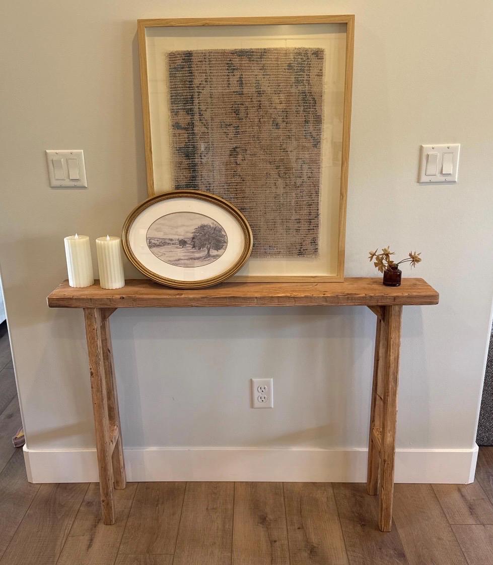 Narrow Console Table for Entryway, Skinny Sofa Table, Rustic Wooden Hallway Table, Small Space Farmhouse Furniture, Behind Couch Table