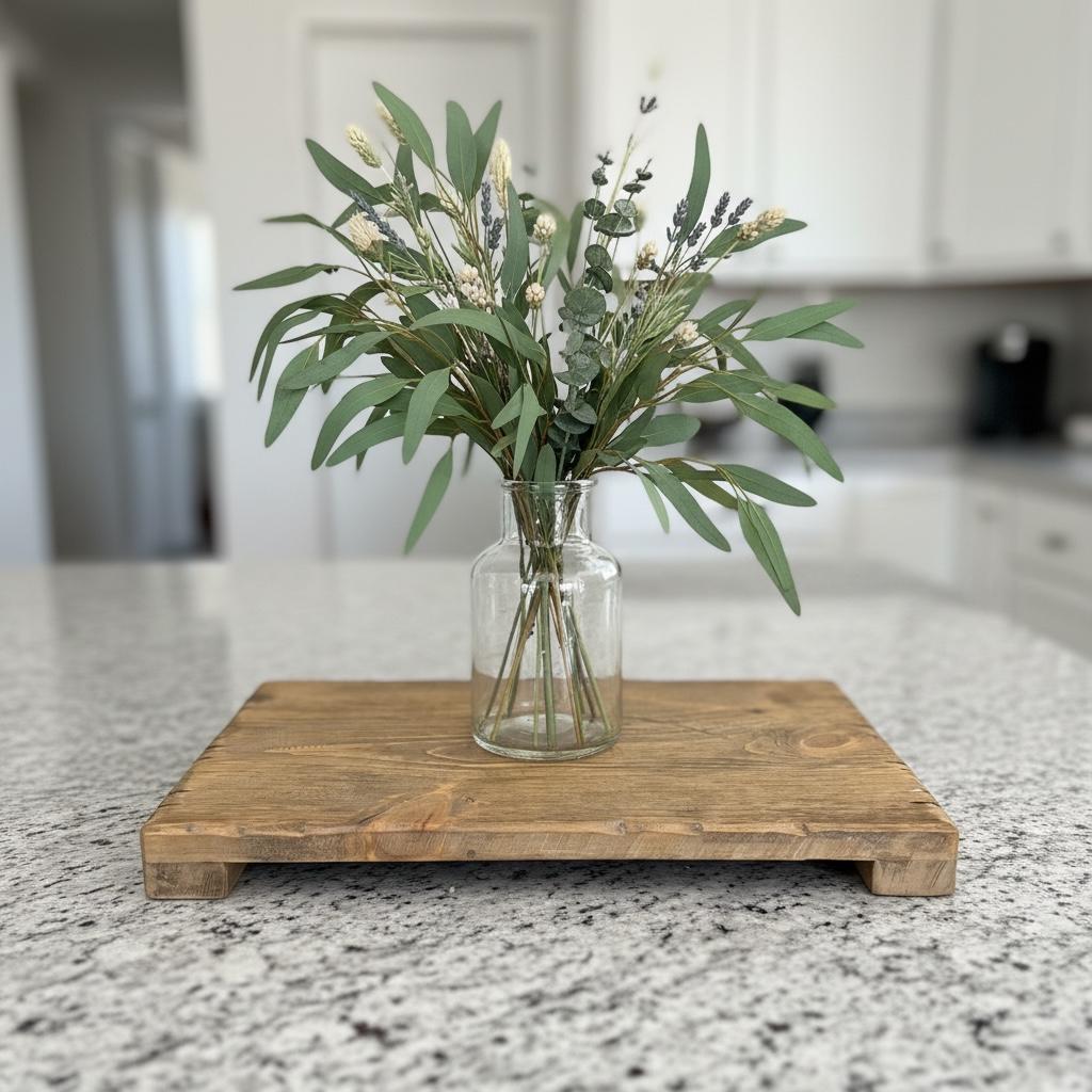 Countertop tray, rustic trivet riser, plant stand, kitchen decor stand, bathroom counter tray, distressed wood tray, housewarming gift