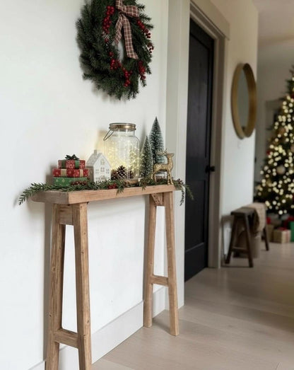 Narrow Console Table for Entryway, Skinny Sofa Table, Rustic Wooden Hallway Table, Small Space Farmhouse Furniture, Behind Couch Table