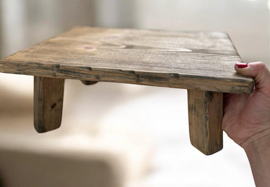 Rustic Wooden Plant Stand | Hand Distressed Pine Plant Riser | Farmhouse Indoor Plant Stand | Rustic Decor Stand | Handmade Wood Pedestal