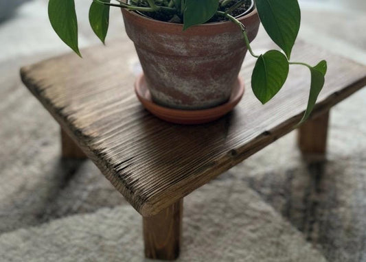 Rustic Wooden Plant Riser | Farmhouse Plant Stand | Handcrafted Distressed Pine Stand | Indoor Planter Display | Small Wood Pedestal