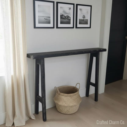 Skinny Console Table, Narrow Entryway Table, Rustic Wood Sofa Table, Small Space Hallway Table, Farmhouse Behind Couch Table