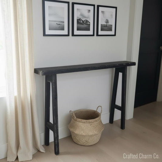 Narrow Console Table for Entryway, Skinny Sofa Table, Rustic Wooden Hallway Table, Small Space Farmhouse Furniture, Behind Couch Table