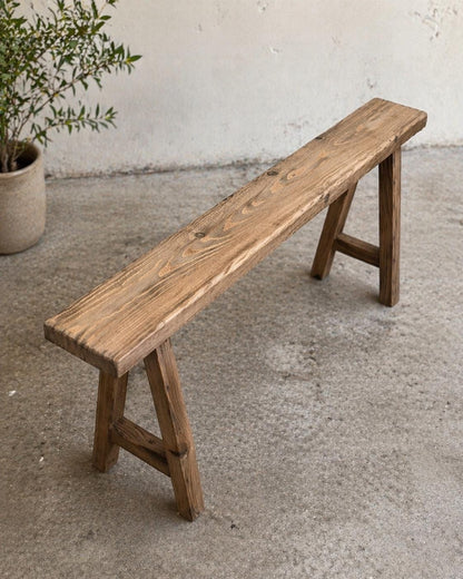 Narrow Entryway Bench, Skinny Wooden Bench, Rustic Farmhouse Bench, Behind Couch Bench, End of Bed Bench, Small Space Furniture