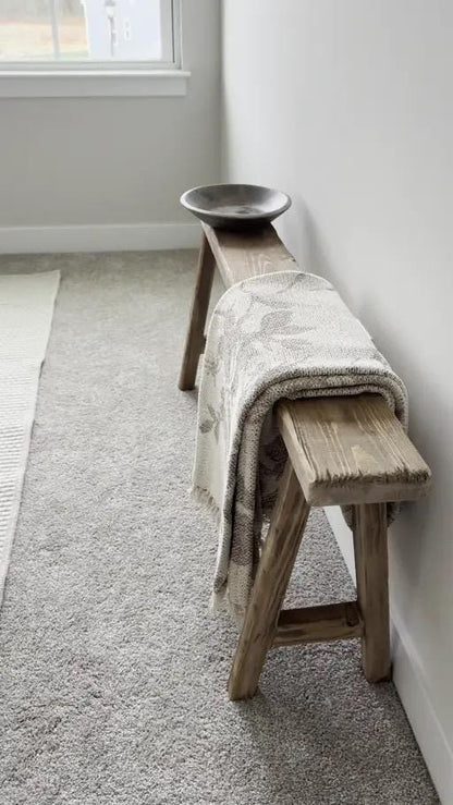 Rustic Distressed Skinny Bench | Primitive Farmhouse Narrow Entryway Bench | Handmade Wooden Noodle Bench | Bench for end of bed