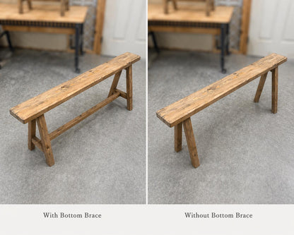Wood side table, Rustic skinny bench, Slim rustic bench, Distressed narrow stool, Bench for small spaces, Handcrafted pine skinny bench, 24"
